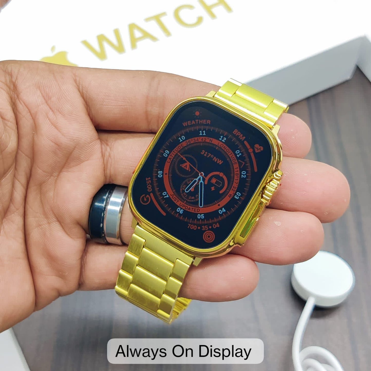 Gold Ultra Watch with apple logo